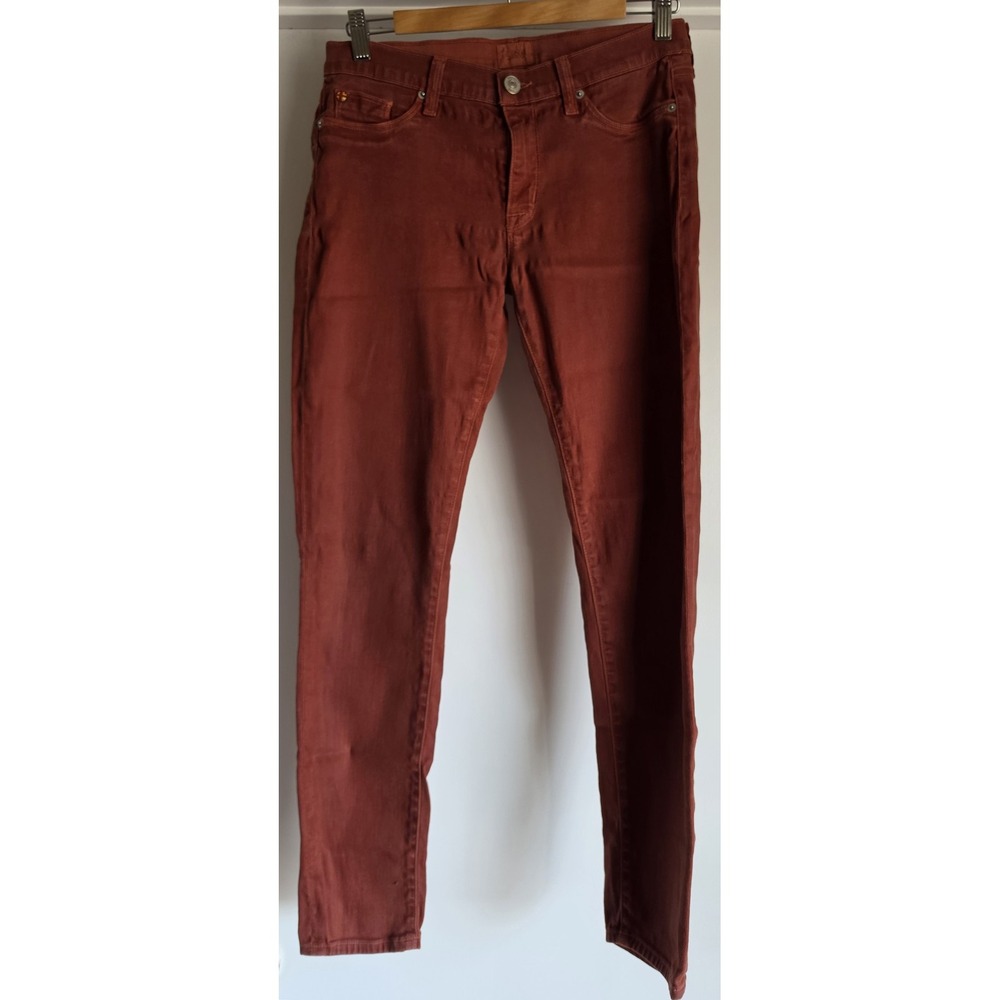 Hudson Jeans Women's Size 30 Rust Solid Straight Skinny Denim Pants Trousers